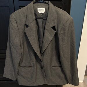 Leslie Fay Haberdashery Women's Charcoal Blazer Jacket